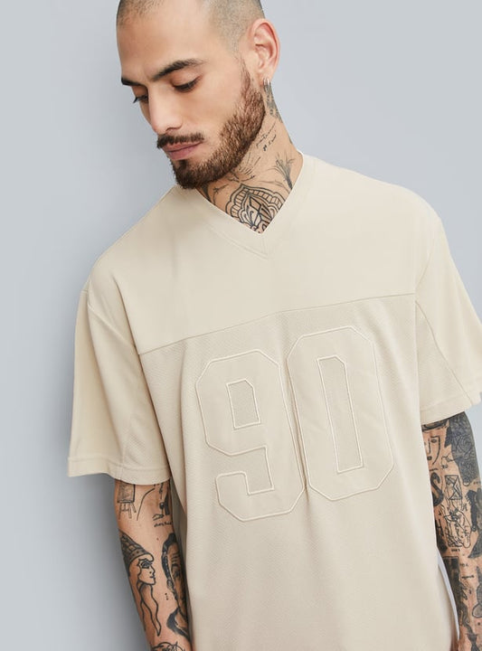 Men’s Modern Oversized Sports Tee with Textured Design