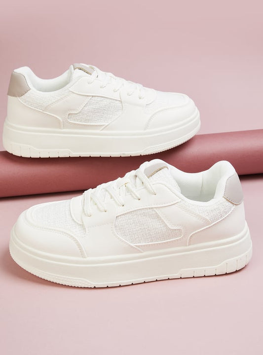 Panelled Sneakers for Women Modern Comfortable Footwear for Everyday Use