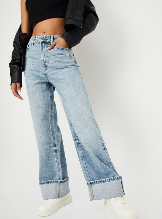 Women’s Vintage Washed Wide-Leg Jeans