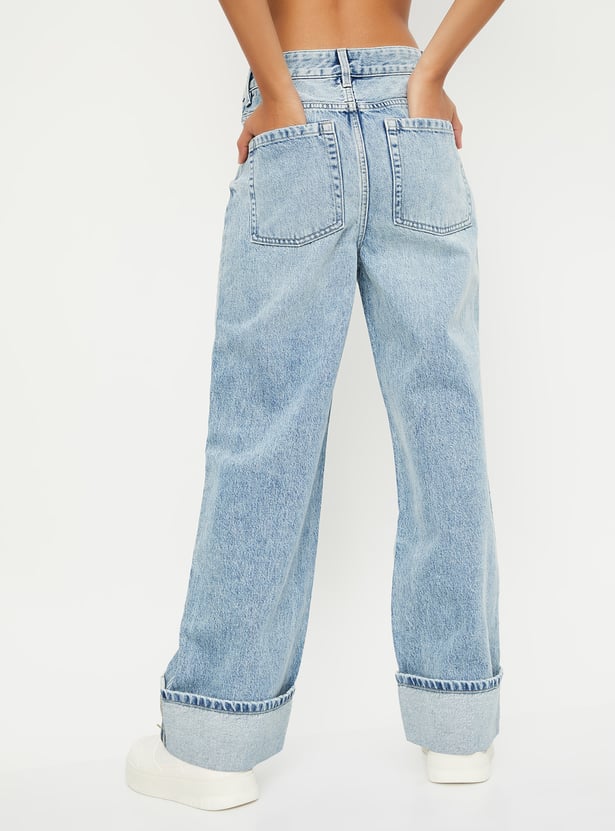 Women’s Vintage Washed Wide-Leg Jeans