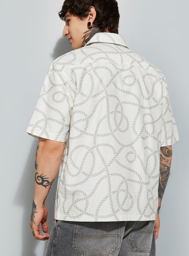 Chic Men Printed Relaxed Fit Shirt Perfect for Outings and Parties
