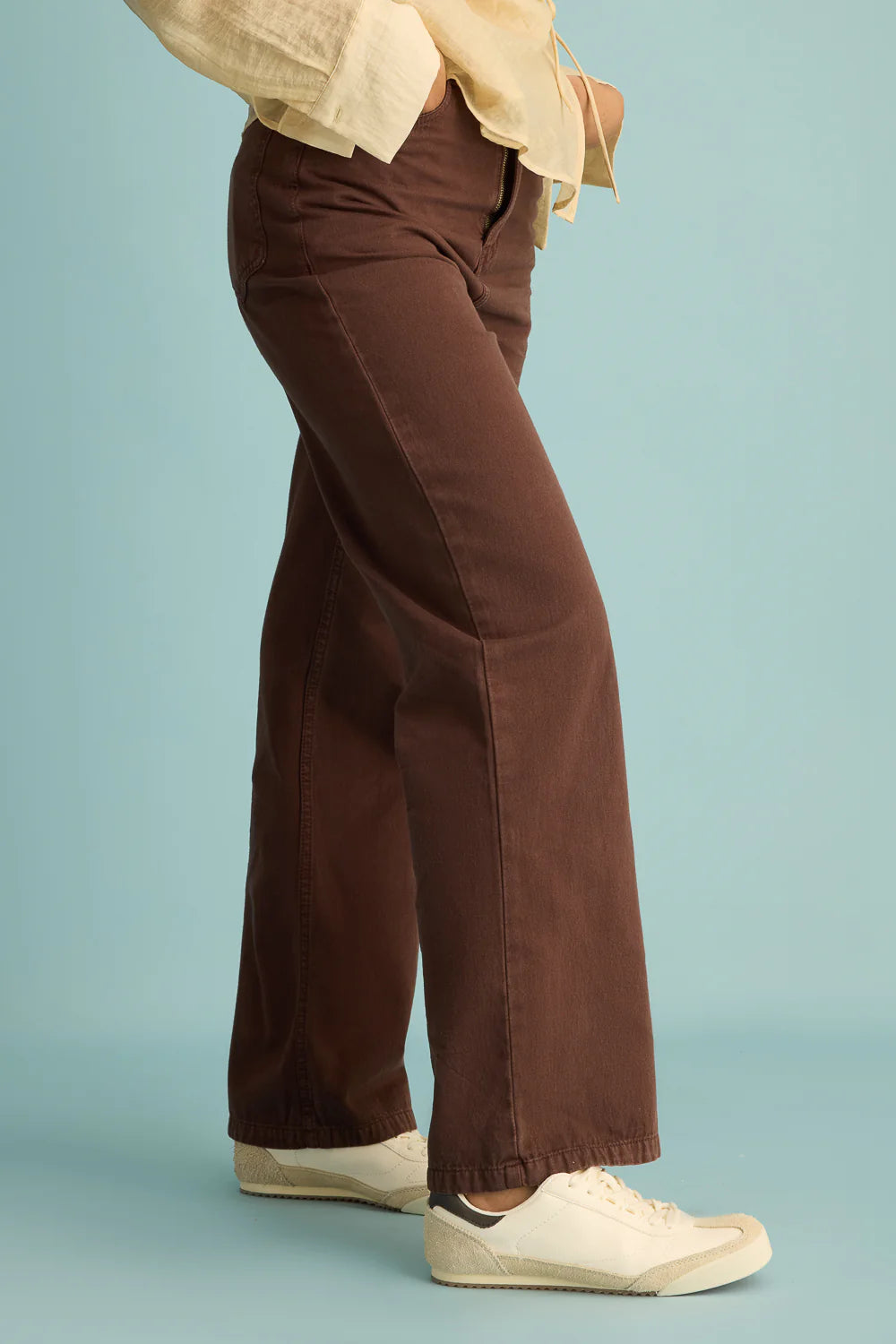 Classic Rustic Brown Straight Fit Jeans for Women