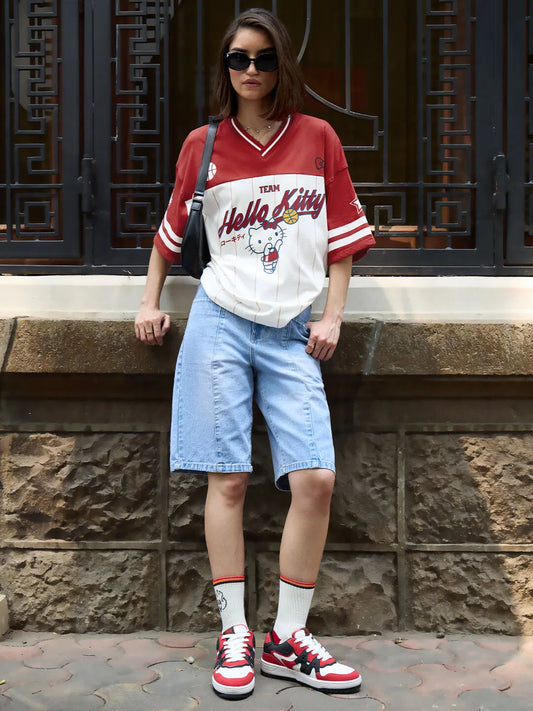 Varsity Oversized T Shirt for Women Comfortable Soft Casual Wear