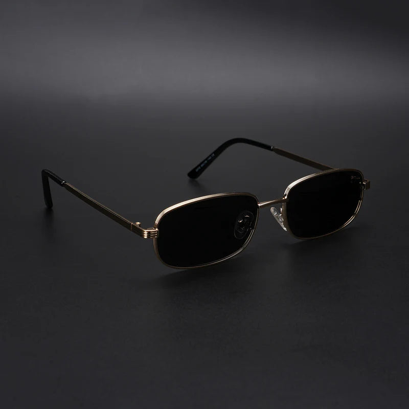 Golden Polarized Rectangle Sunglasses