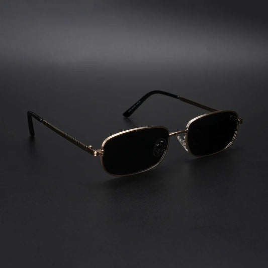 Golden Polarized Rectangle Sunglasses