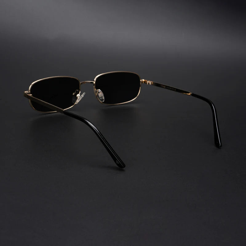 Golden Polarized Rectangle Sunglasses