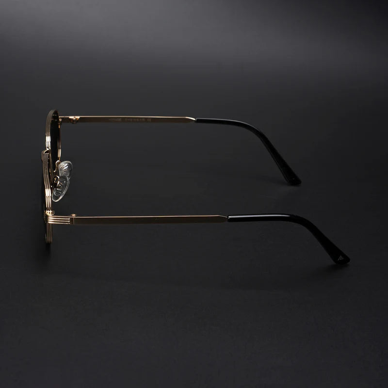 Golden Polarized Rectangle Sunglasses