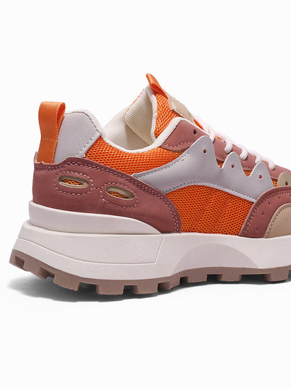 Trendy Orange Casual Sneakers for Women