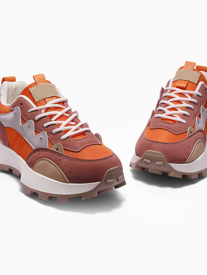 Trendy Orange Casual Sneakers for Women