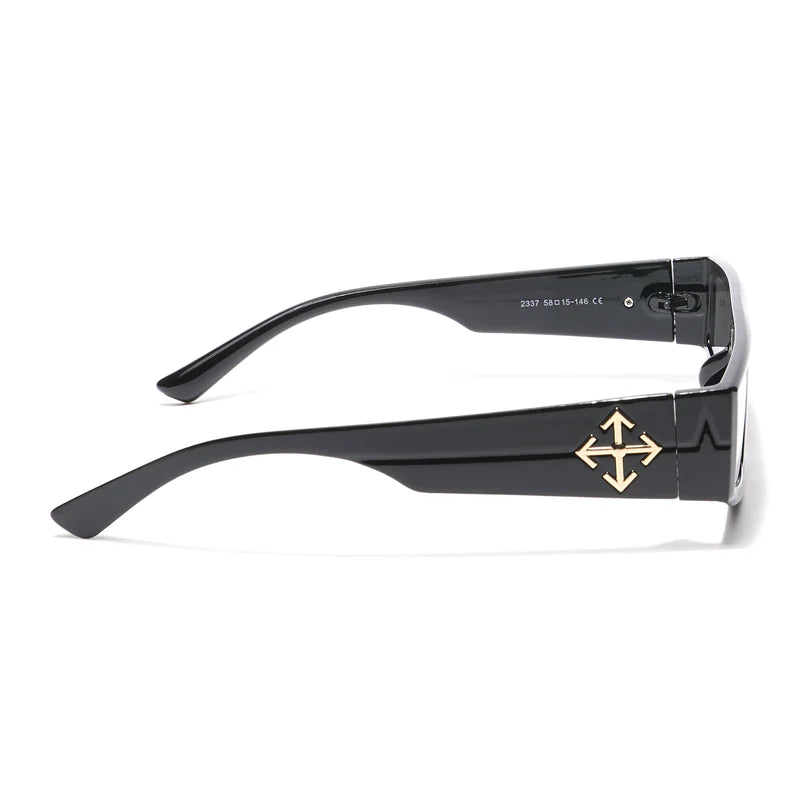 Sleek Black Rectangular Sunglasses