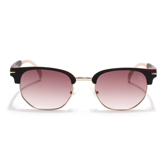 Brown & Golden Hexagonal Sunglasses Modern and Sleek Design