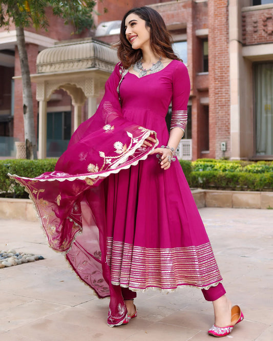 Festive Wear Sparkling Purple Gotapatti Suit Ensemble with Traditional Detailing