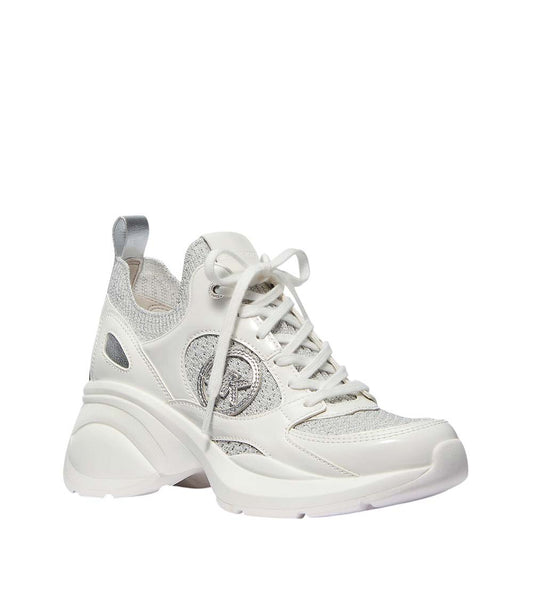 Silver Knit Trainer Sneakers Men Fashionable Everyday Footwear