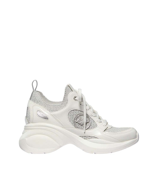 Silver Knit Trainer Sneakers Men Fashionable Everyday Footwear