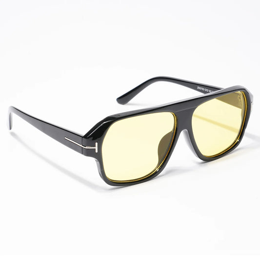 Lightweight Black Square Sunglasses Yellow Lens Fashionable