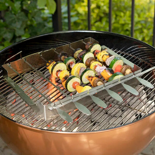 Skewer Rack Stainless Steel Easy Flip for Vegetables and Meat