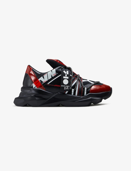 Graphic Design Black Red Chunky Sneakers Trendy Lightweight Shoes