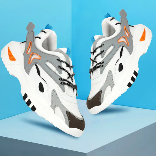 Grey Running Shoes for Men Comfortable Lightweight Sports Sneakers