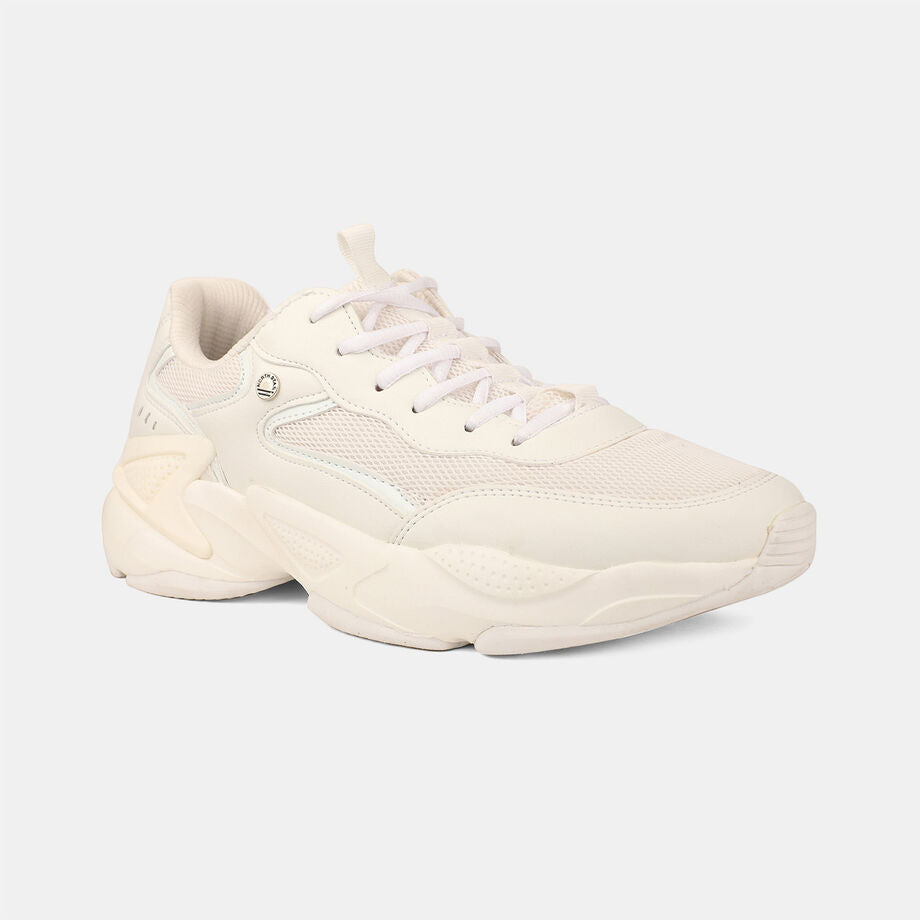 Men Trendy White Lace Up Sports Sneakers Stylish Soft Comfortable Daily Shoes