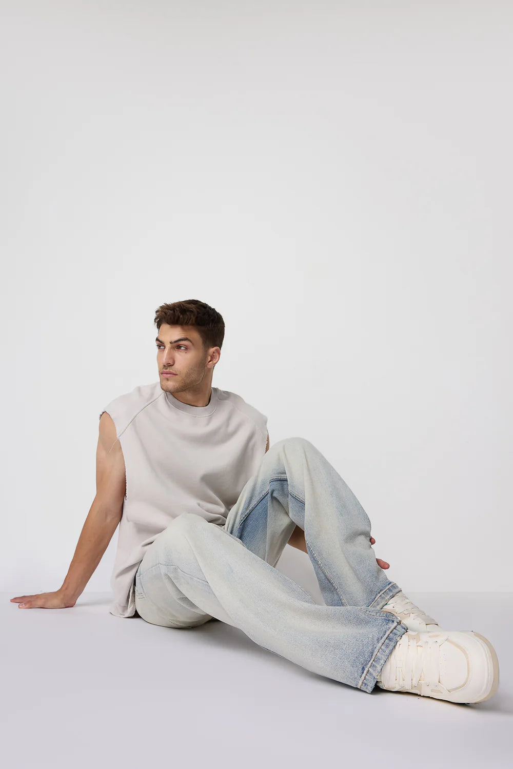 Trendy Urban Wash Blue Men's Baggy Straight Jeans with Relaxed Everyday Fit
