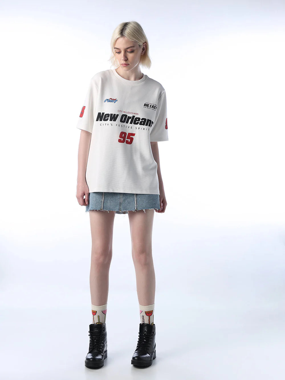 Relaxed Fit Printed T-Shirt for Women’s Casual and Streetwear Style
