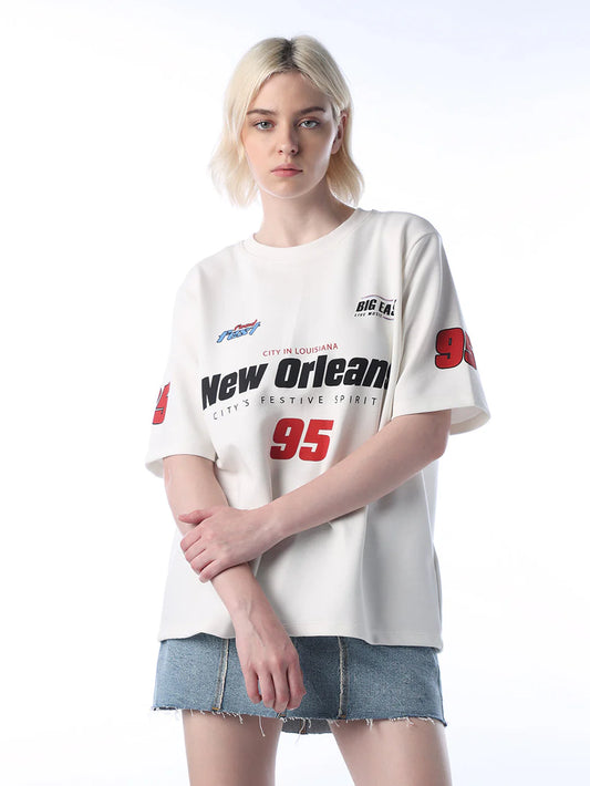 Relaxed Fit Printed T-Shirt for Women’s Casual and Streetwear Style