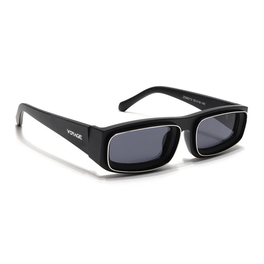 Matt Black Unisex Sunglasses Black Lens