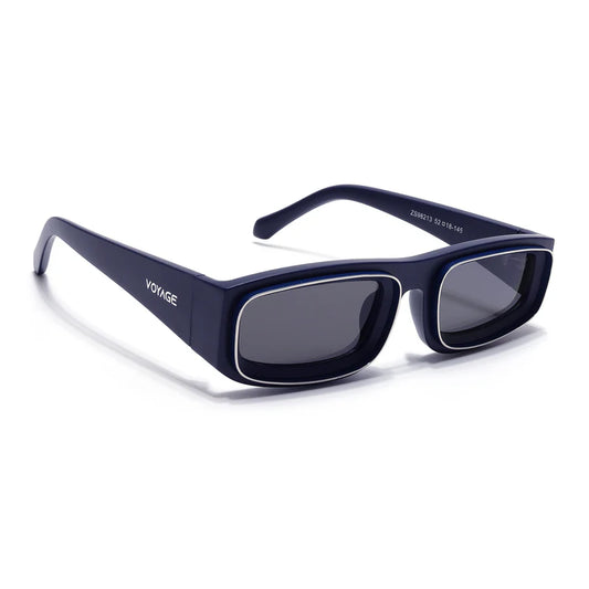 Navy Blue Unisex Sunglasses Black Lens