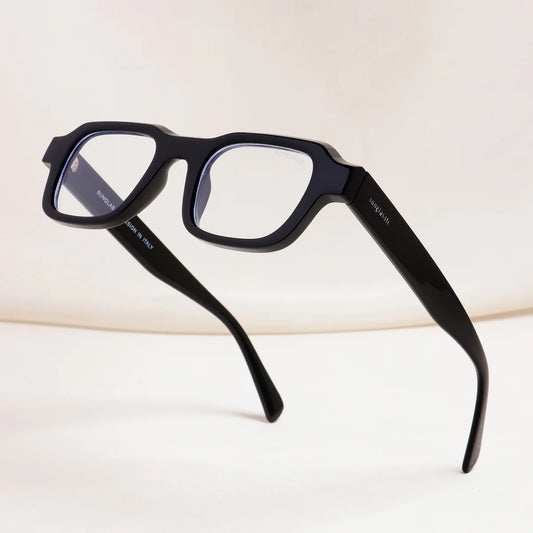 Walter Stylish Black Clear Square Shades