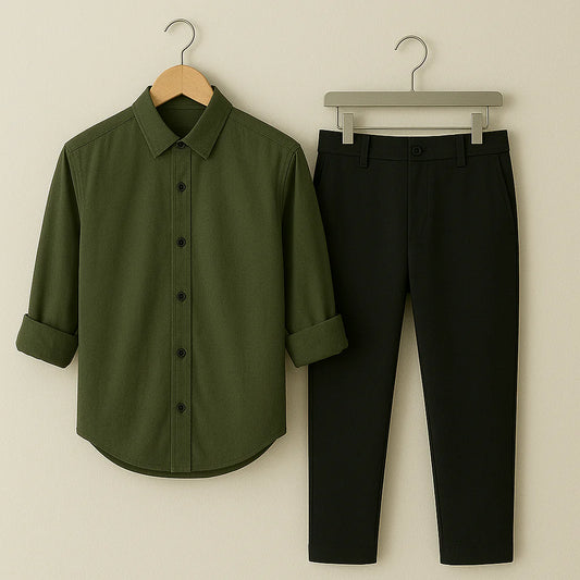 Classic Men’s Box Checks Shirt With Comfortable Daily Wear Trouser
