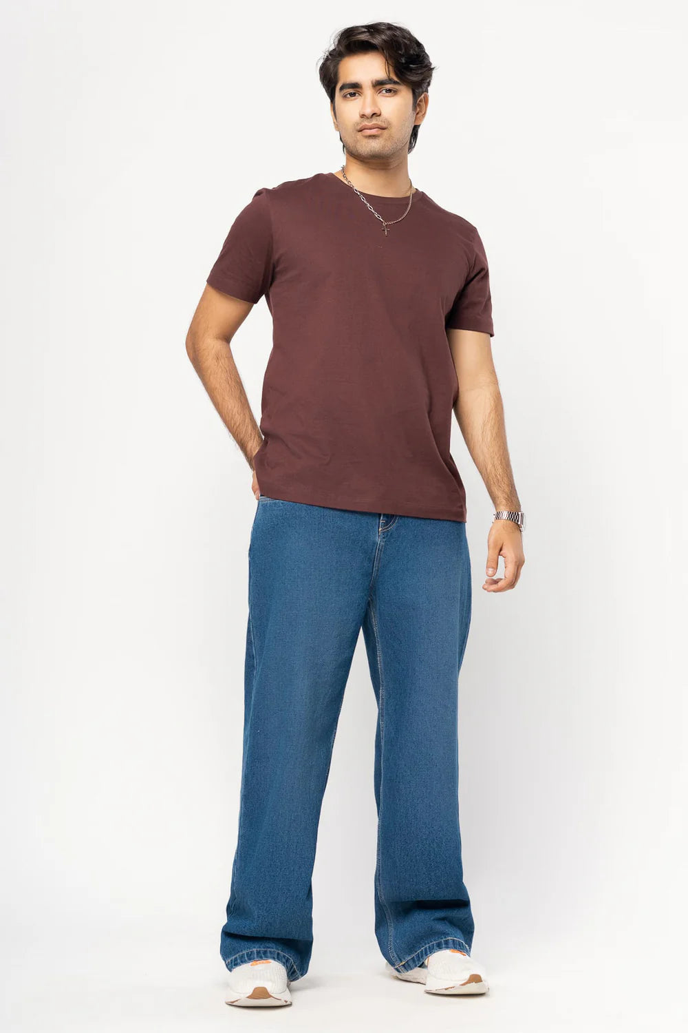 Comfortable Blue Fish Cut Men's Straight-Fit Jeans for Effortless Everyday Styling