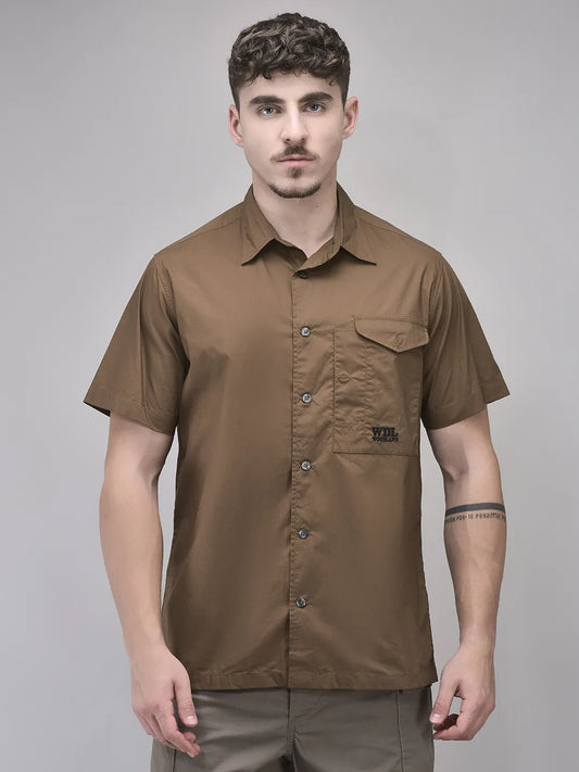Elegant Coffee Liquer Men Shirt Comfortable and Semi Formal Look