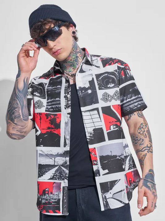 Multi Printed Relaxed Fit Casual Shirt