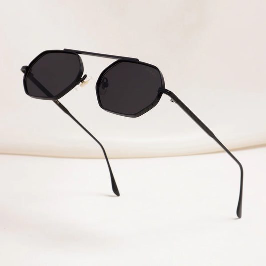 Men’s Full Black Hexagon Sunglasses