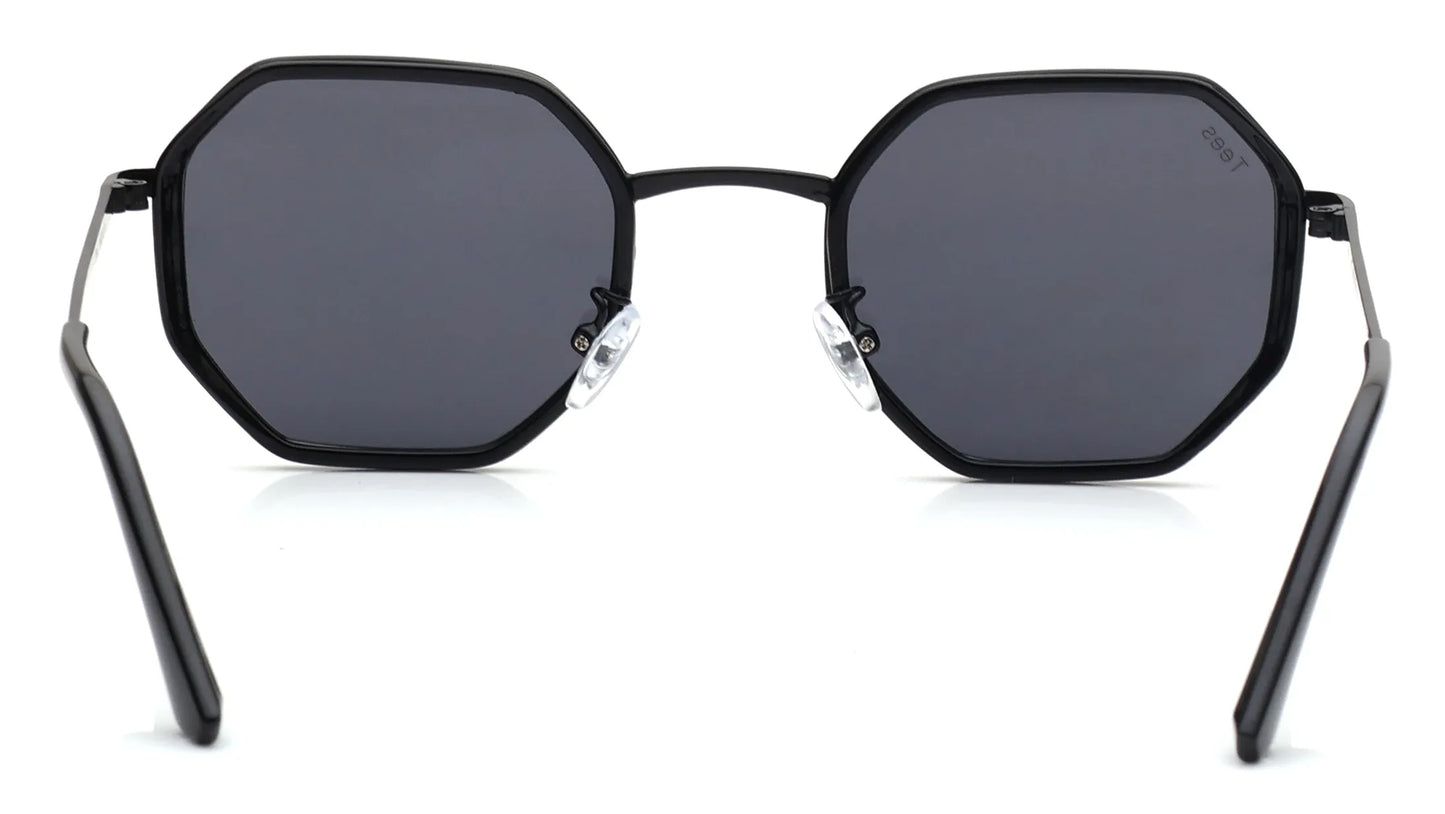 Stylish Grey Hexagon Sunglasses for Men and Women with UV Protection