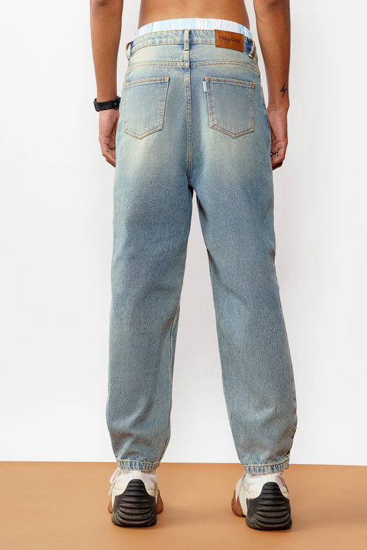 Stylish Blue Ripped Men's Slouchy Jeans Perfect for Casual and Urban Outfits