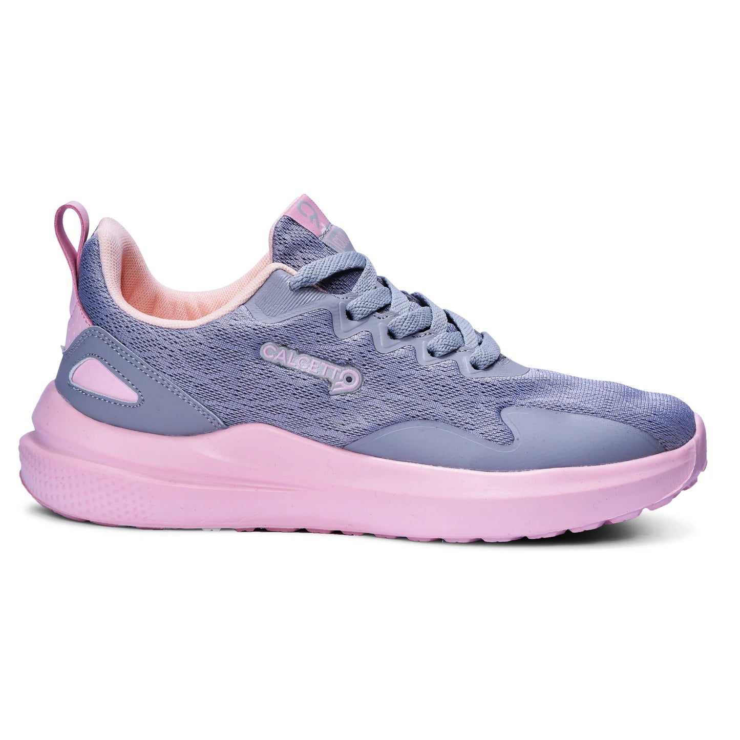 Trendy Women’s Light Grey Pink Running Sneakers
