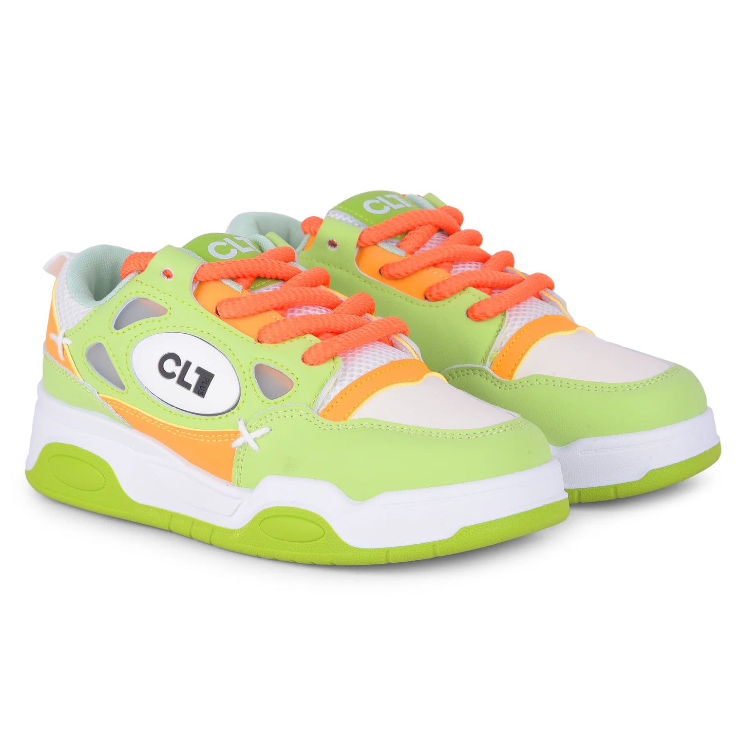 Women’s Fashionable White Olive Low-Top Sneakers