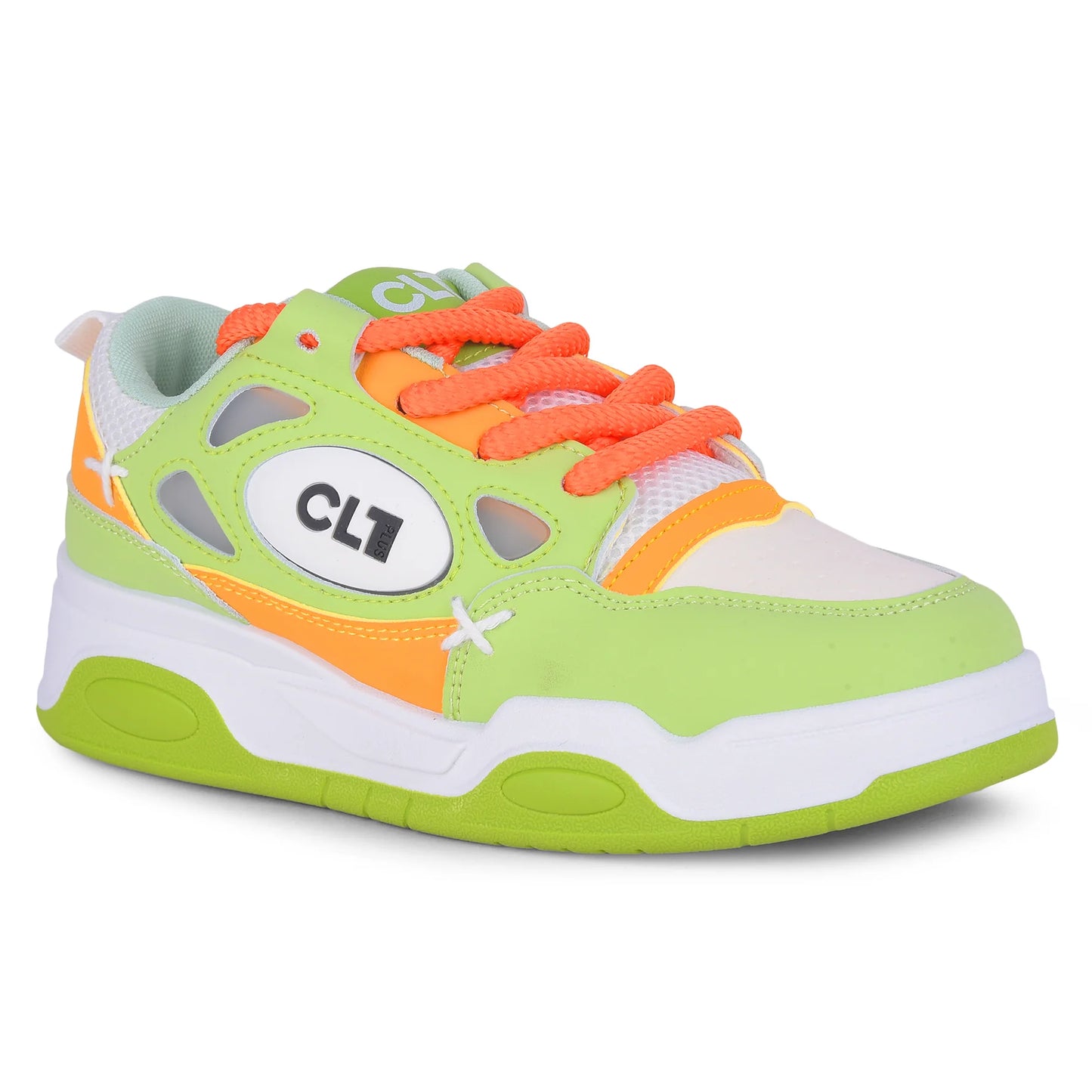Women’s Fashionable White Olive Low-Top Sneakers