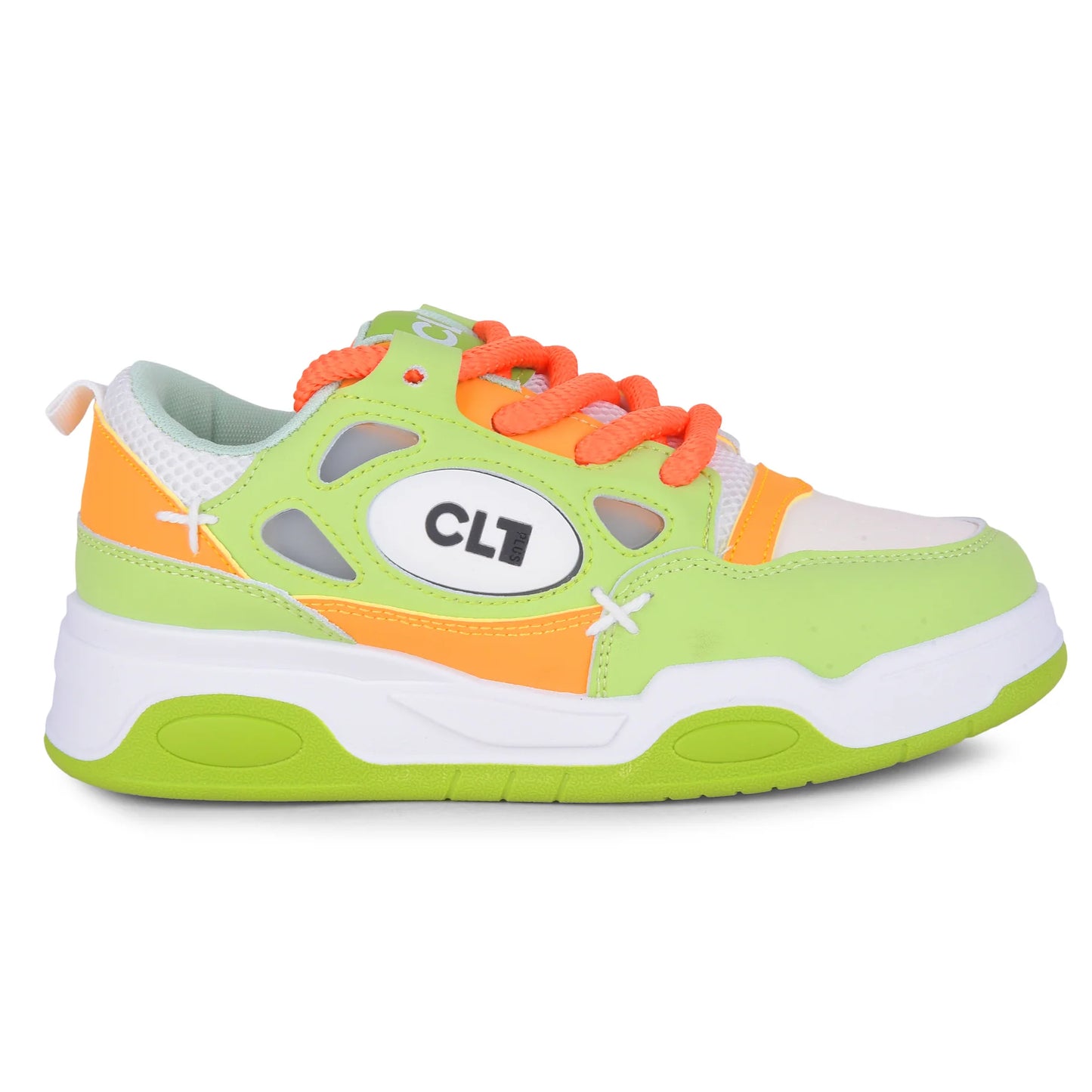 Women’s Fashionable White Olive Low-Top Sneakers