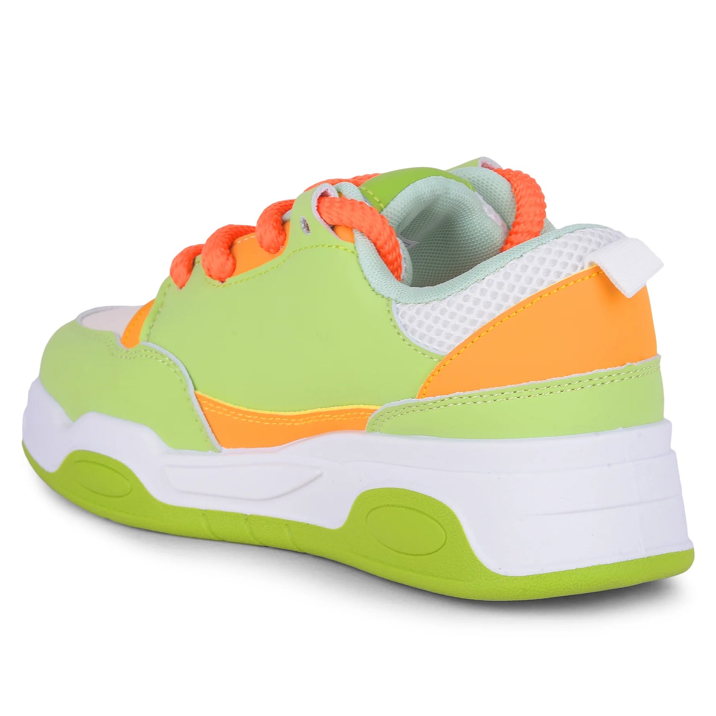 Women’s Fashionable White Olive Low-Top Sneakers