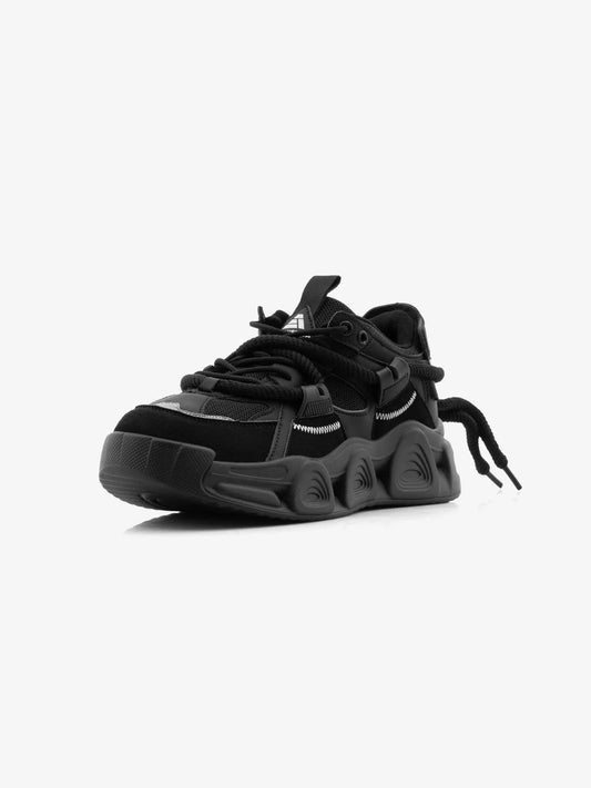 Black High Heel Unisex Chunky Sole Sneakers