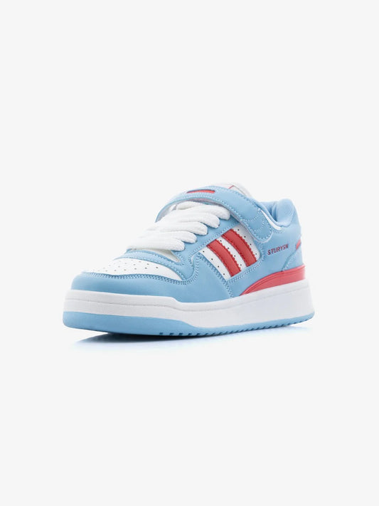 White Blue Red Street Style Flat Sole Sneakers