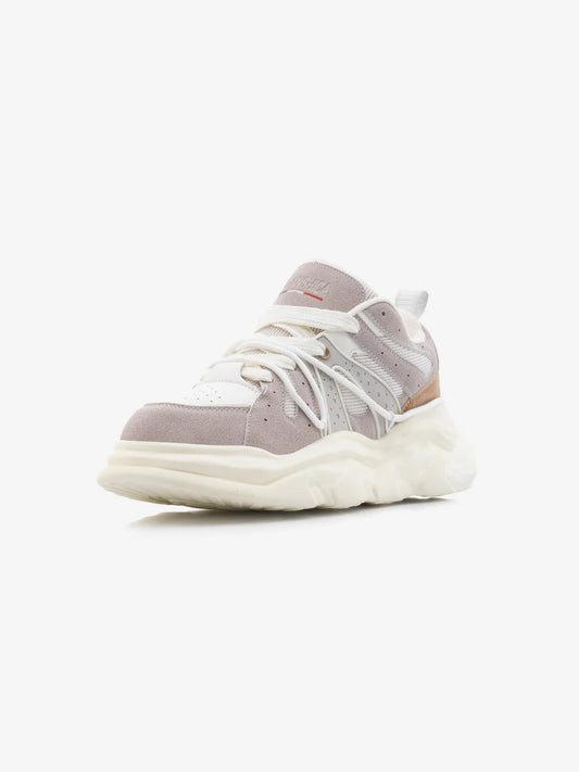 Beige & White Funky Unisex Clubwear Chunky Sneakers
