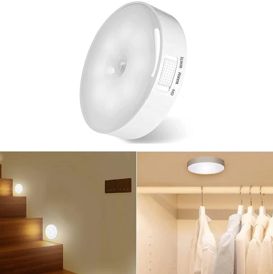 Rechargeable USB Motion Sensor LED Night Light for Home, Hallway, Closet, and Kitchen
