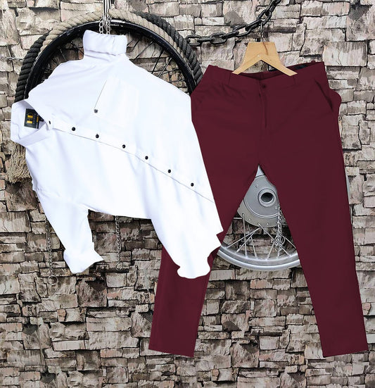Elegant Office Wear Shirt and Trouser Set for Men’s Daily Formal Look