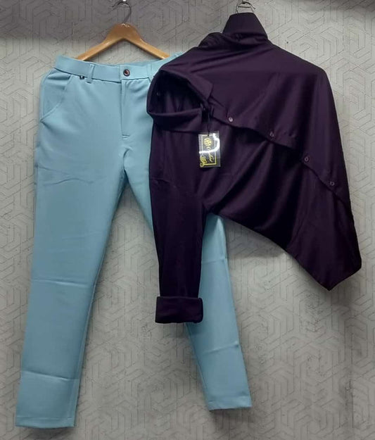 Modern Professional Look Men’s Shirt and Trouser Set for Work and Events