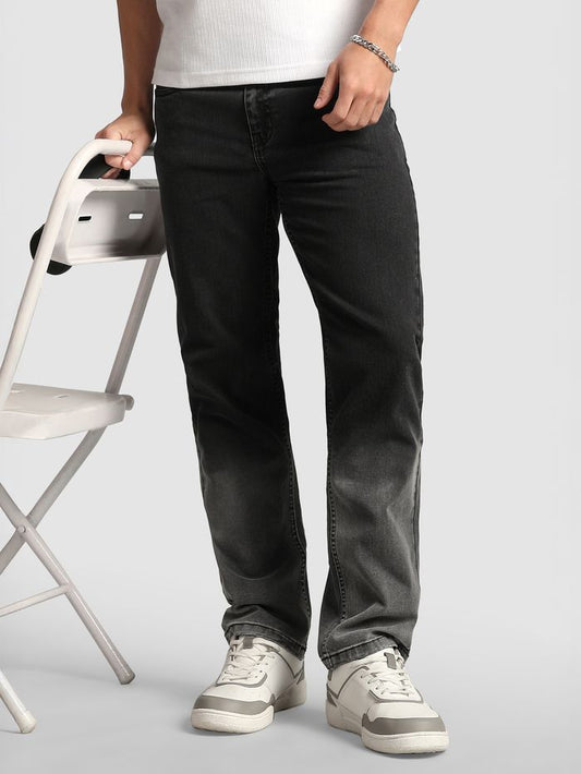 Men Grey Ombre Bootcut Tapered Denim Jeans Perfect for Daily Wear