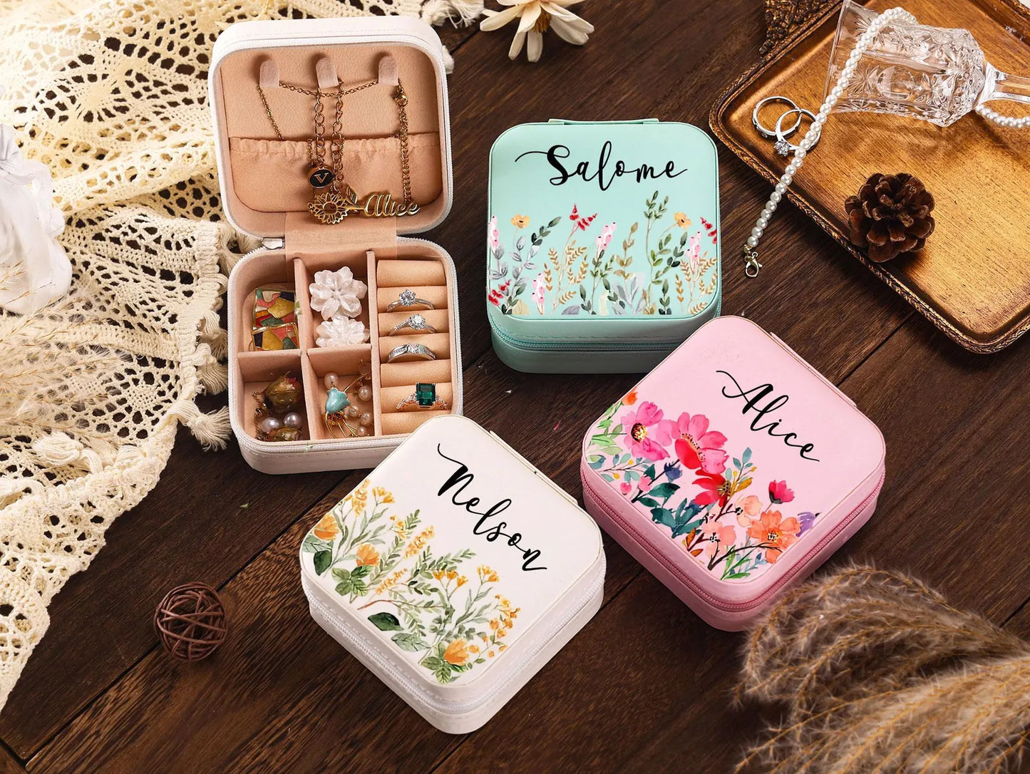 Personalized Jewelry Box for Women Birthday Christmas and Bridesmaid Gift