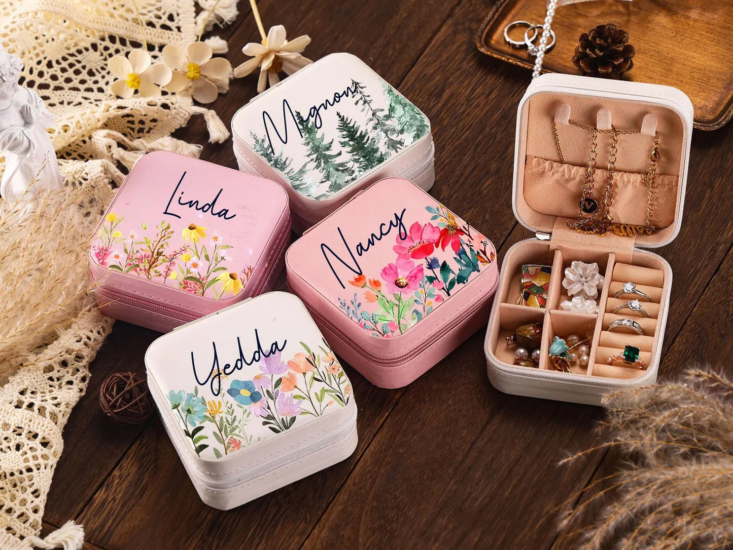 Personalized Jewelry Box for Women Birthday Christmas and Bridesmaid Gift